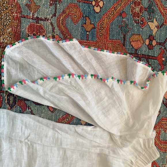 Zara embroidered peasant top blouse boho XS 0 2 batwing dolman bell sleeves - Picture 3 of 4